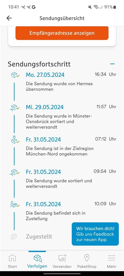 hermes filiallieferung wann kommen|hermes sendung versand zeit.